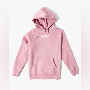 pink glossier hoodie xs